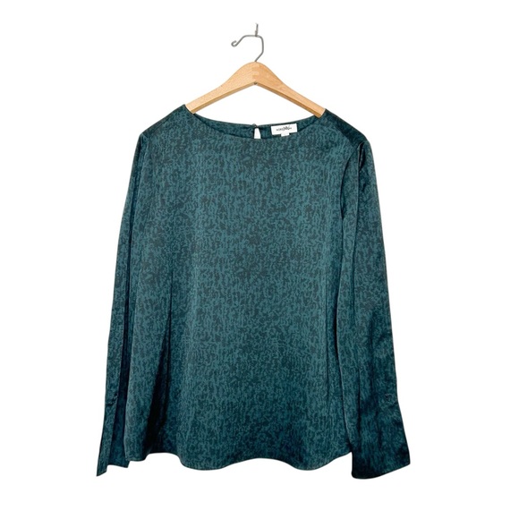 Nordstrom Tops - Nordstrom Womens Colorful Abstract Animal Print Split Long Sleeve Blouse Large L